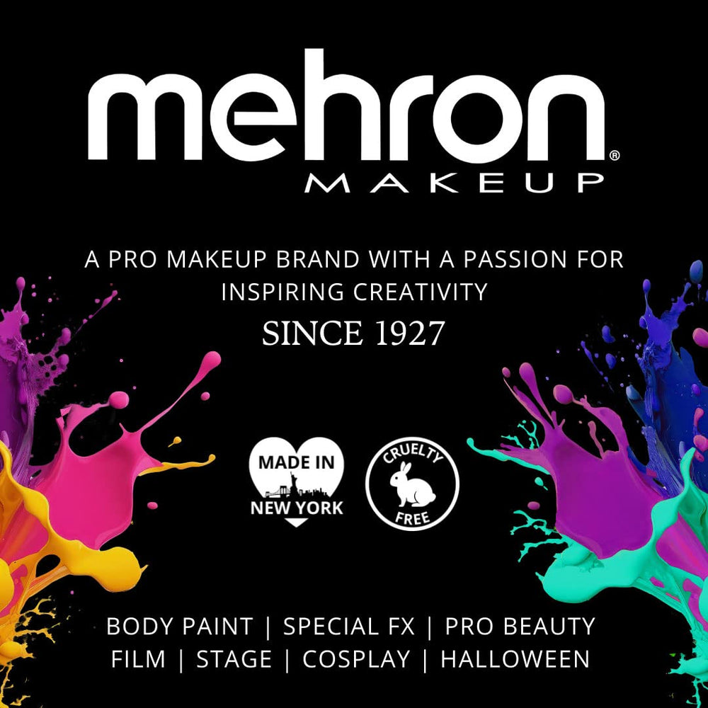 Mehron CreamBlend Stick packaging emphasizes professional quality and safety.
