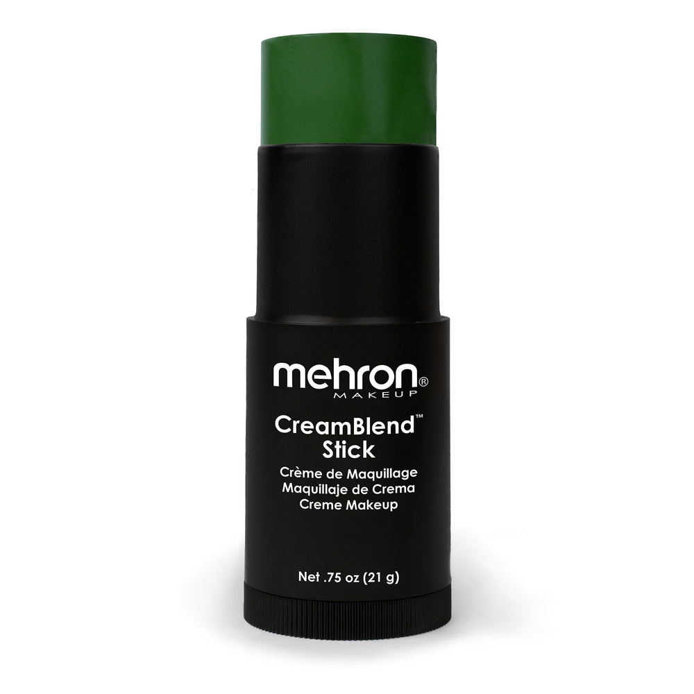 Mehron CreamBlend Green swatches reveal bold pigment and smooth coverage
