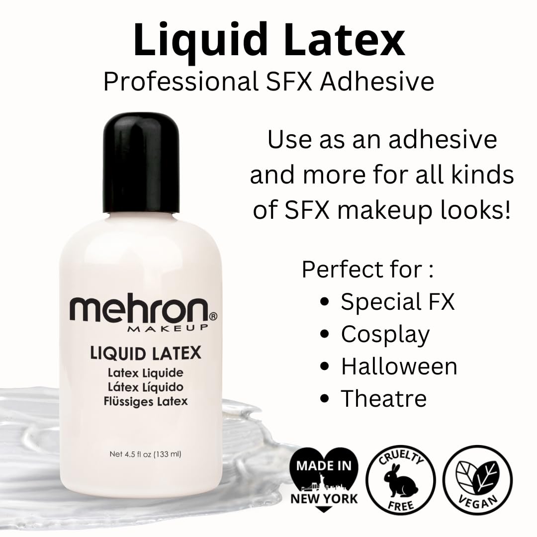 Mehron Liquid Latex demonstrates prosthetic attachment on skin for SFX