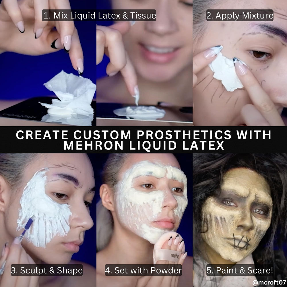 Mehron Liquid Latex removal process using makeup remover for clean skin