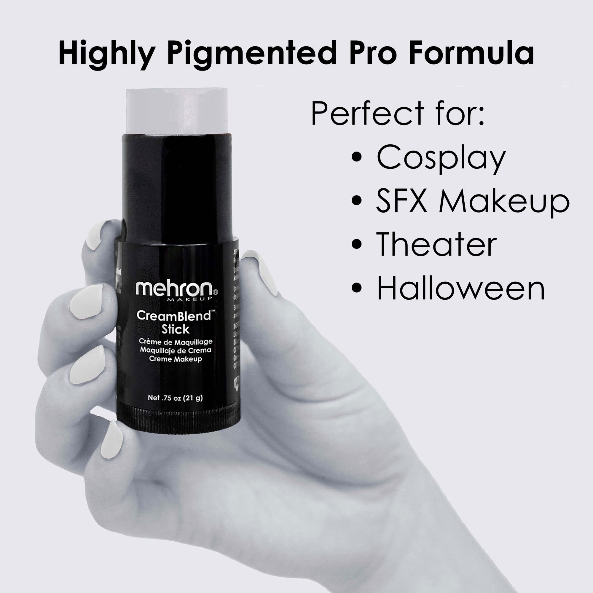 Mehron CreamBlend Stick application with sponge for smooth base under lights