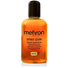 Mehron Spirit Gum adhesive bottle activation shows strong hold for prosthetics and FX makeup