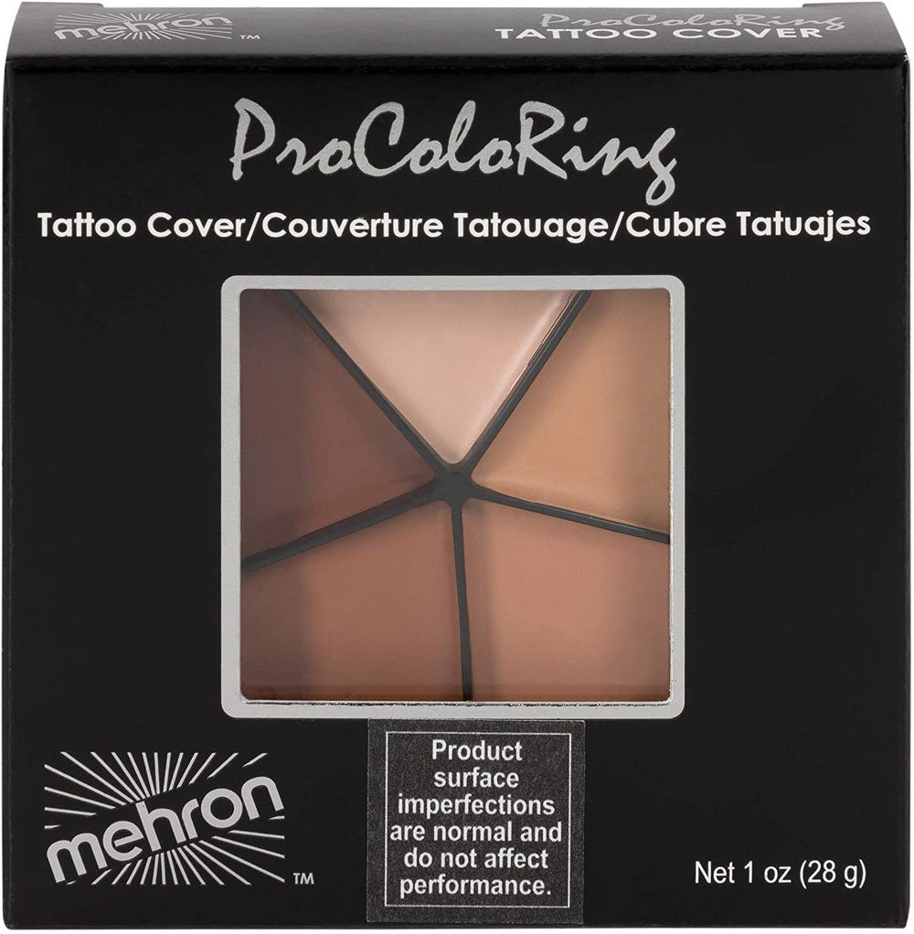 Mehron Tattoo Cover ProColor Ring twist-off lid for easy storage.
