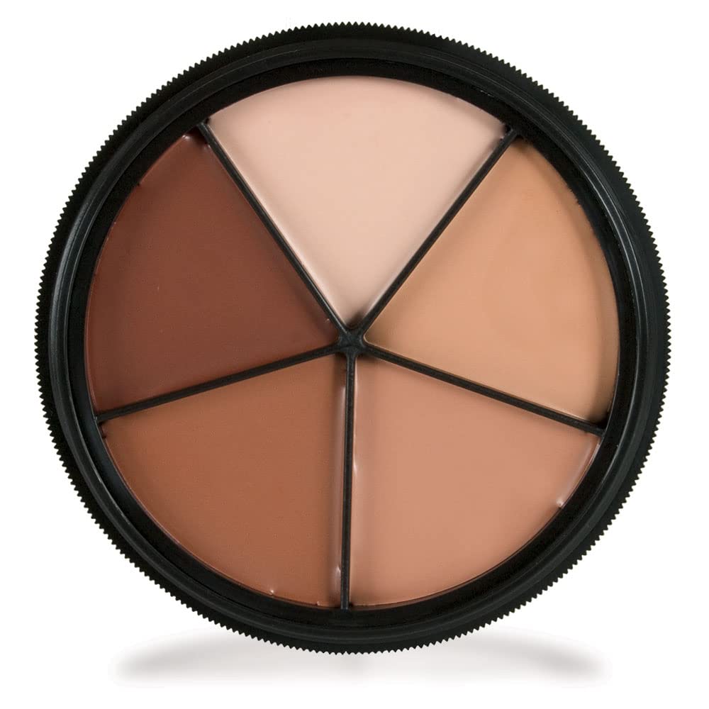 Mehron Tattoo Cover ProColoRing 5-color wheel for precise shade matching.