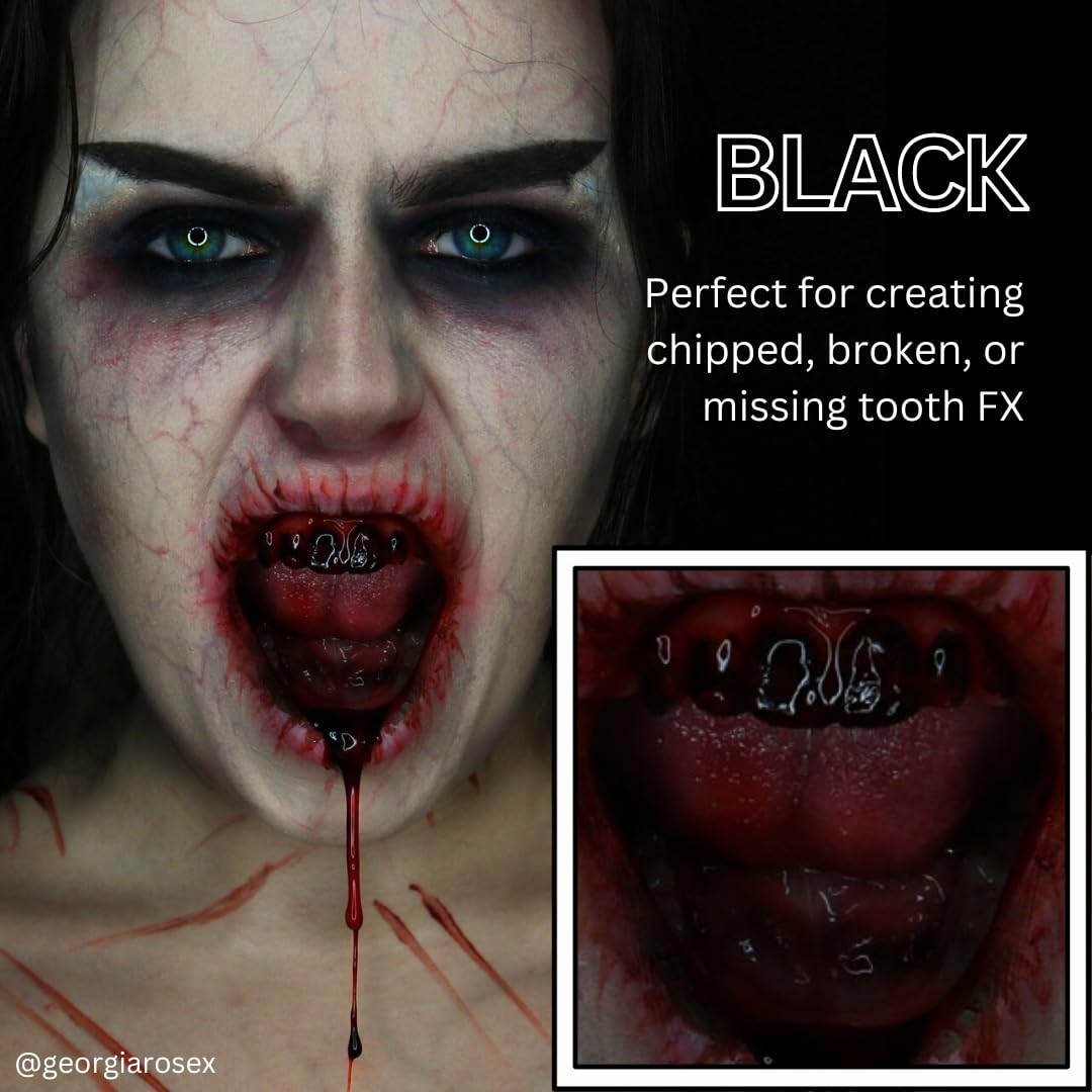 Mehron cepillo aplicador para pintura dental negra, aplicación fácil