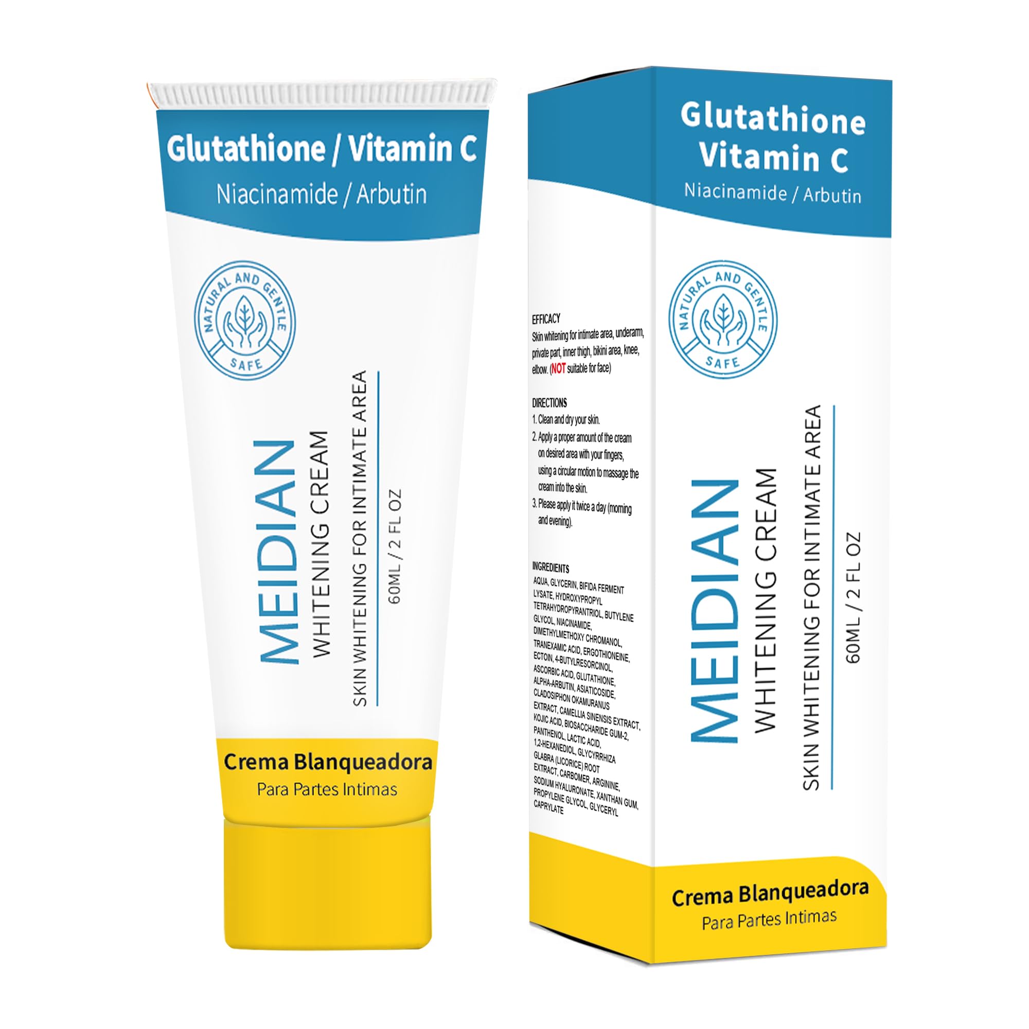 MEIDIAN Skin Whitening Cream twice daily routine image reinforces morning and evening use.