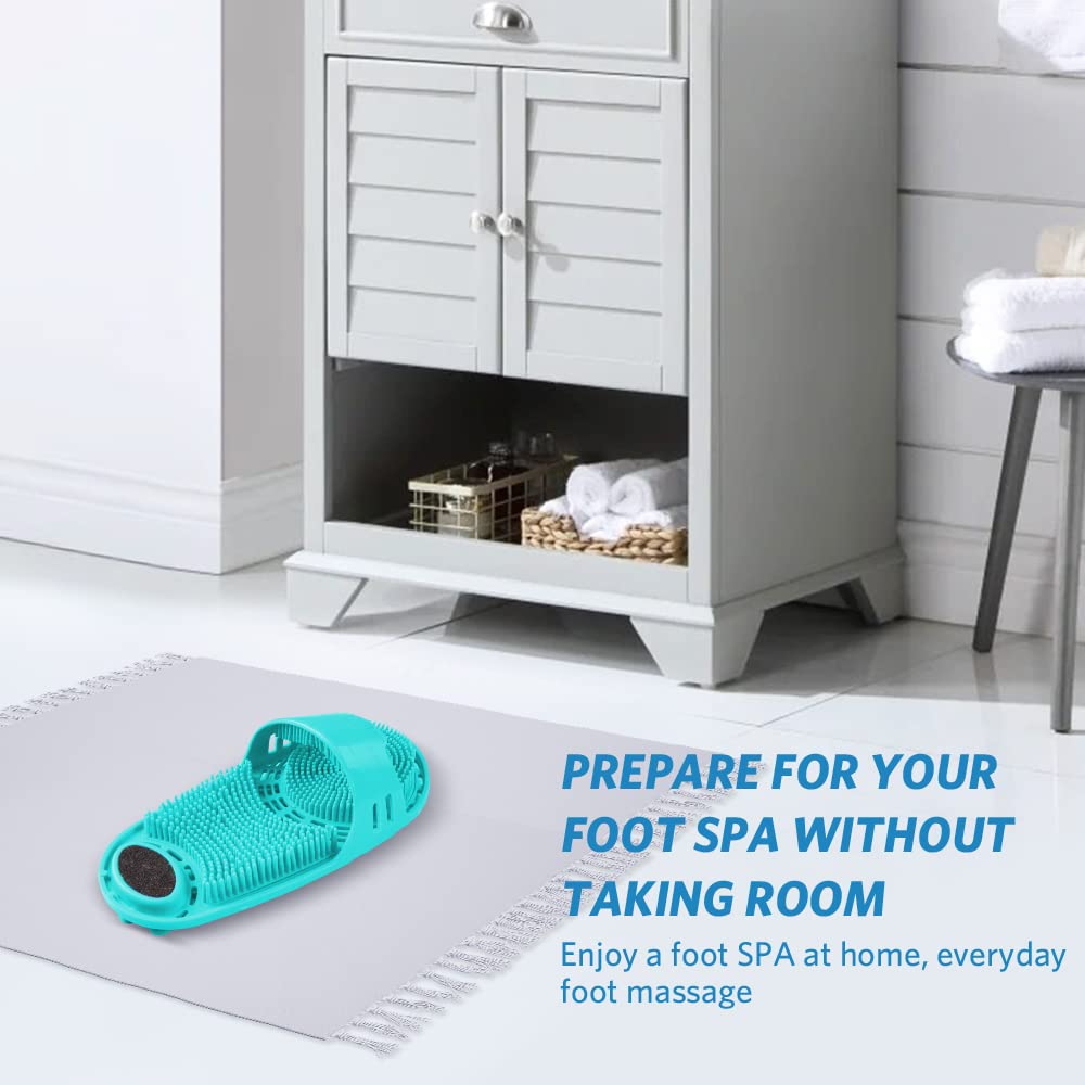 Meidong foot scrubber is easy to wear during shower.