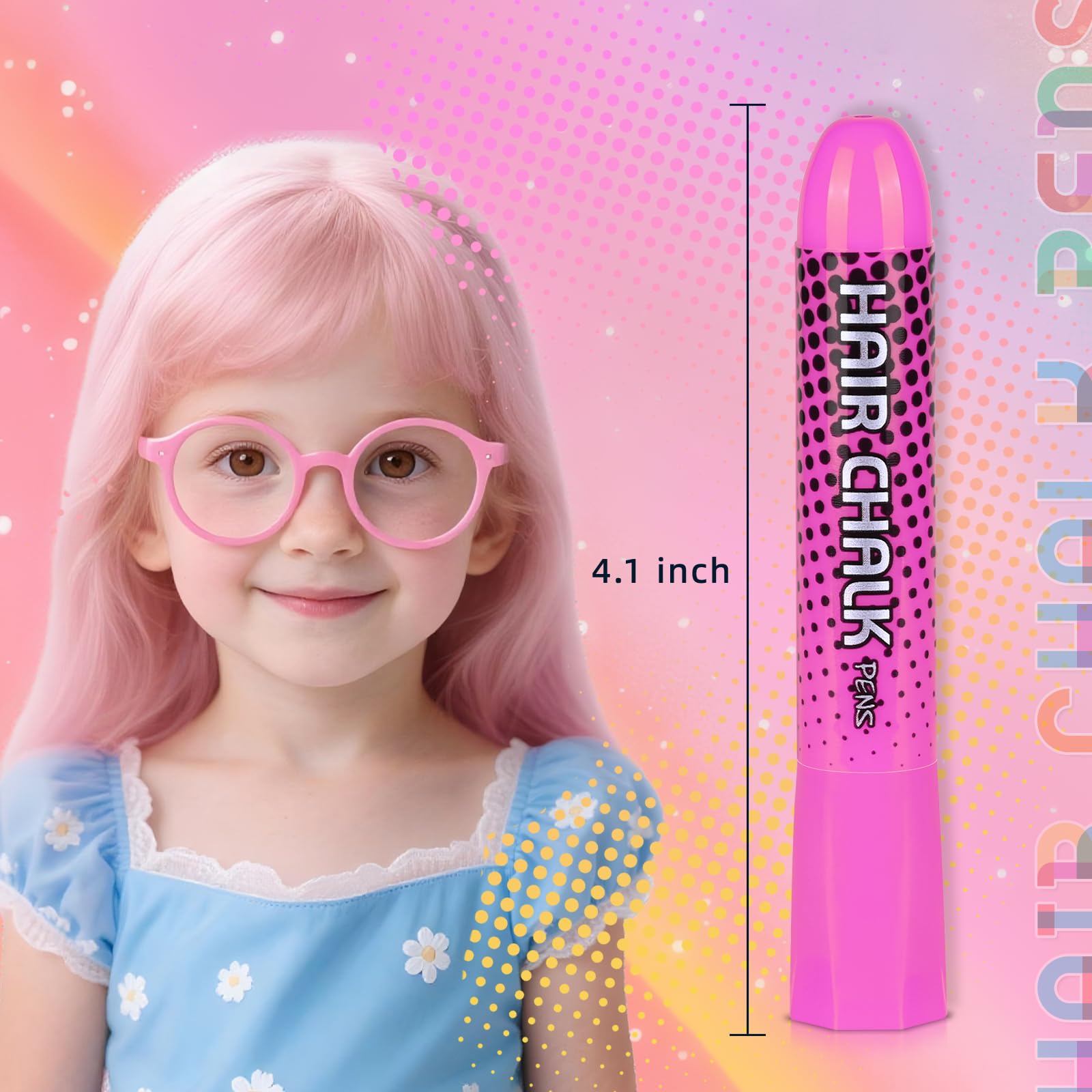 Meidu hair chalk application process: dampen hair, apply color, set with dryer