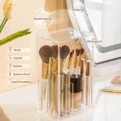 Meifannao makeup brush holder tilt-open angle enables easy brush retrieval.