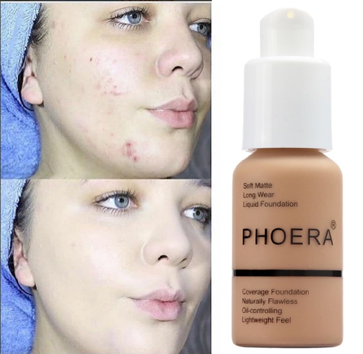 Meifen Phoera Foundation 2Pack soft matte finish on skin with oil control