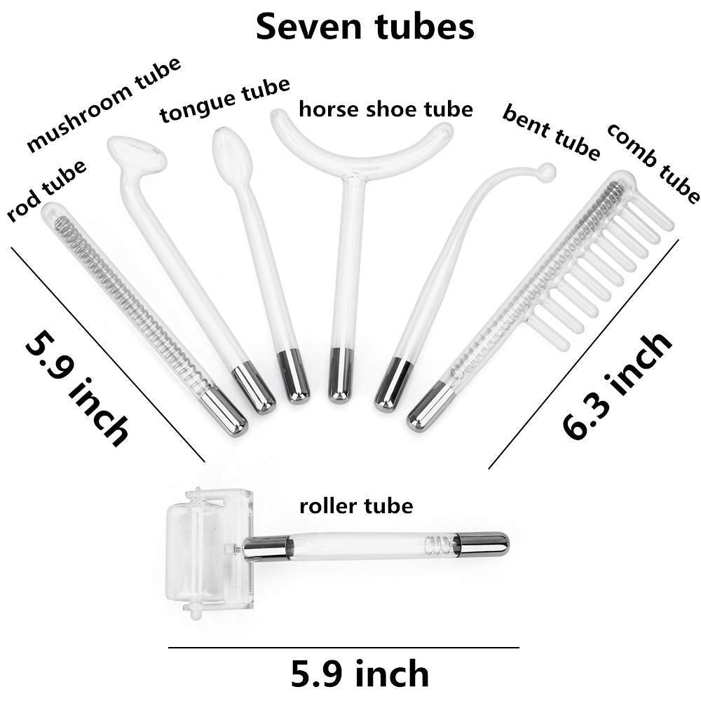 Meifuly high-frequency wand beside tubes highlights quick accessory swap.