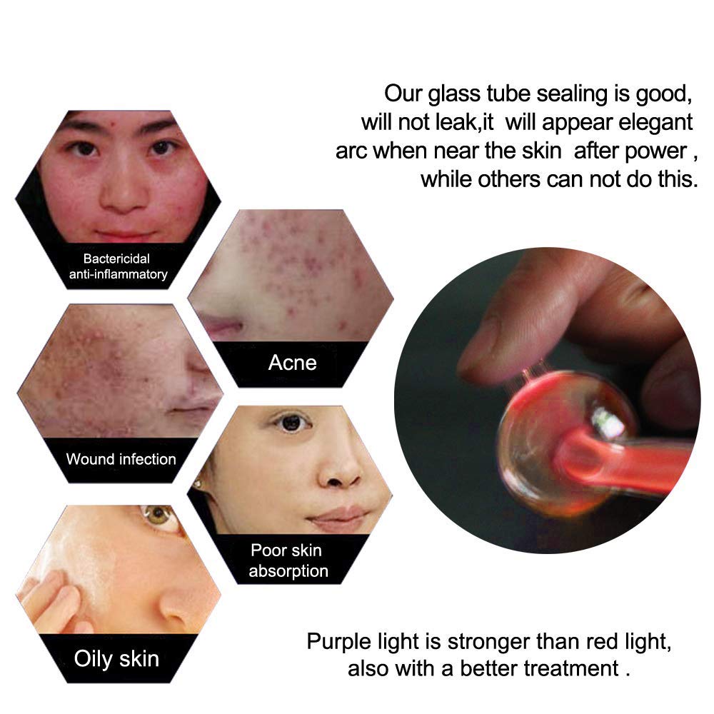 Meifuly high-frequency wand with seven tubes for versatile skincare sessions.