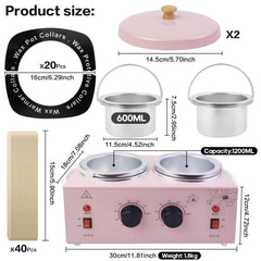 Meigons portable wax warmer includes 40 sticks for ready waxing sessions.