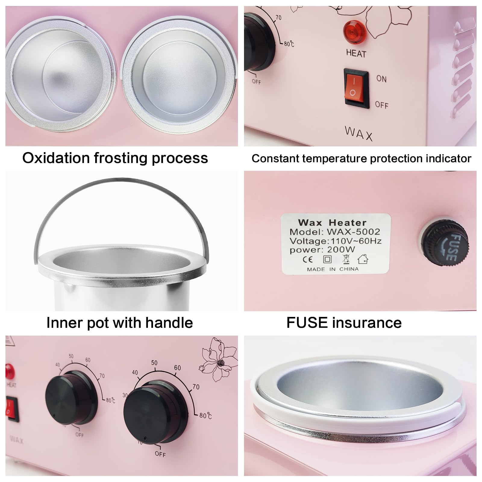 Meigons wax warmer auto temperature control ensures safe, steady heating.