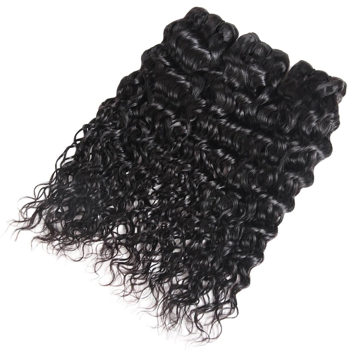 Meiguiyu water-wave bundles 18-inch weft detail highlights durable double-stitched weft for longevity.