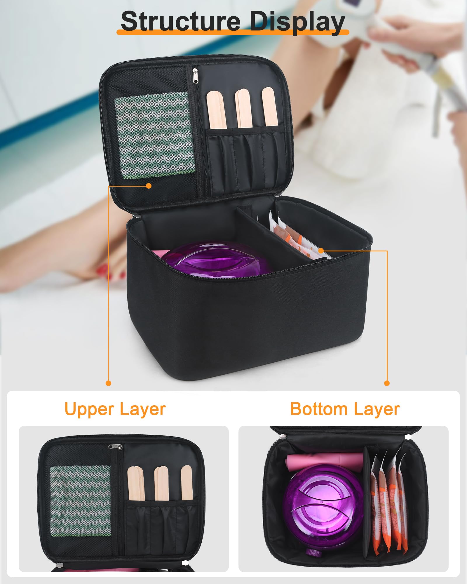 Meiiy Waxing Kit Bag in durable Oxford fabric supports travel and daily routines