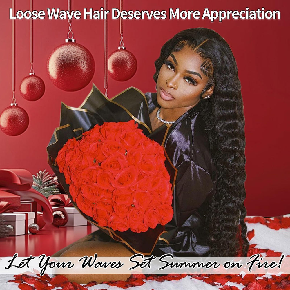 MEIMEI loose deep wave with HD lace front enables versatile parting options.