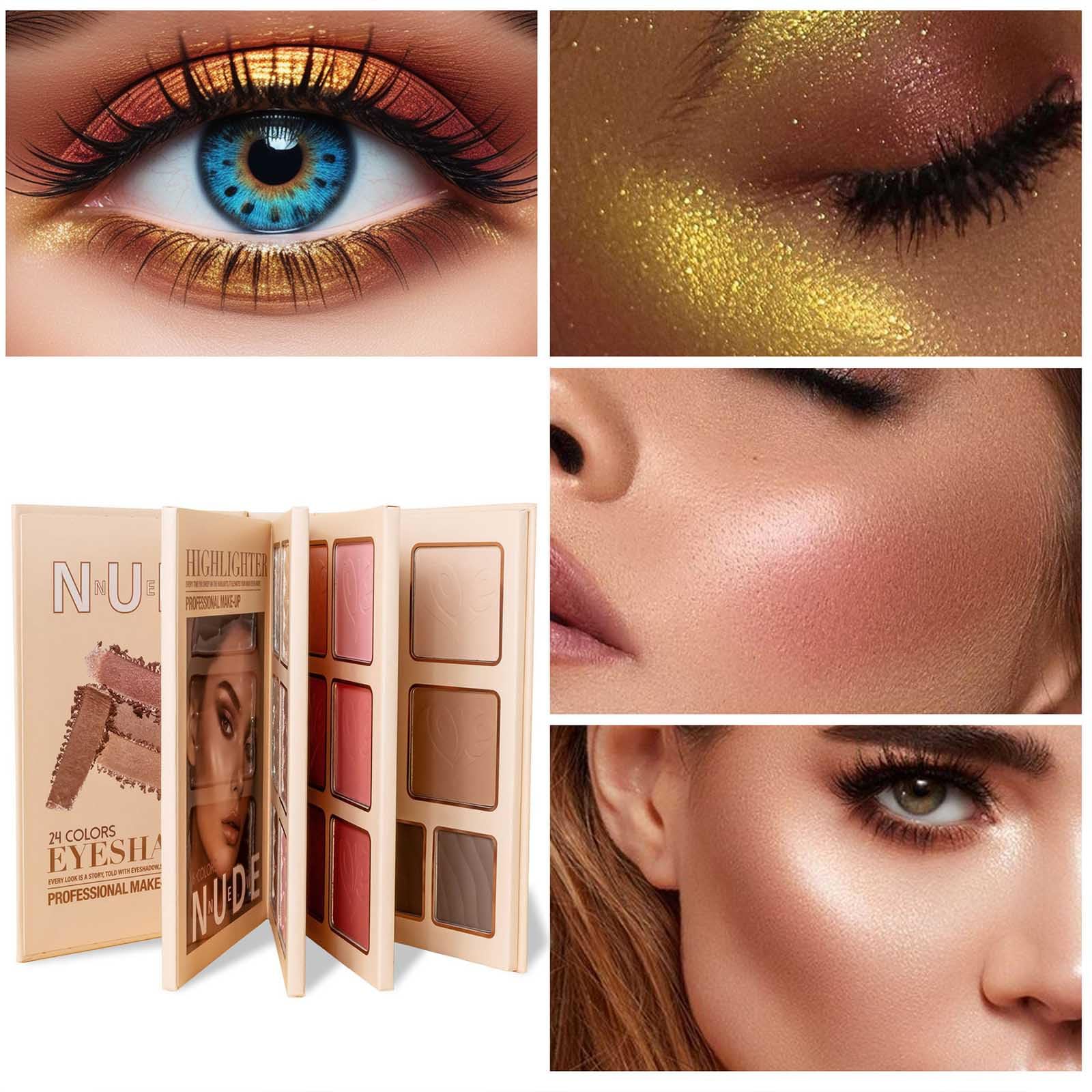 MeiPlumLai blush-highlighter-contour palette for multi-use facial shaping.