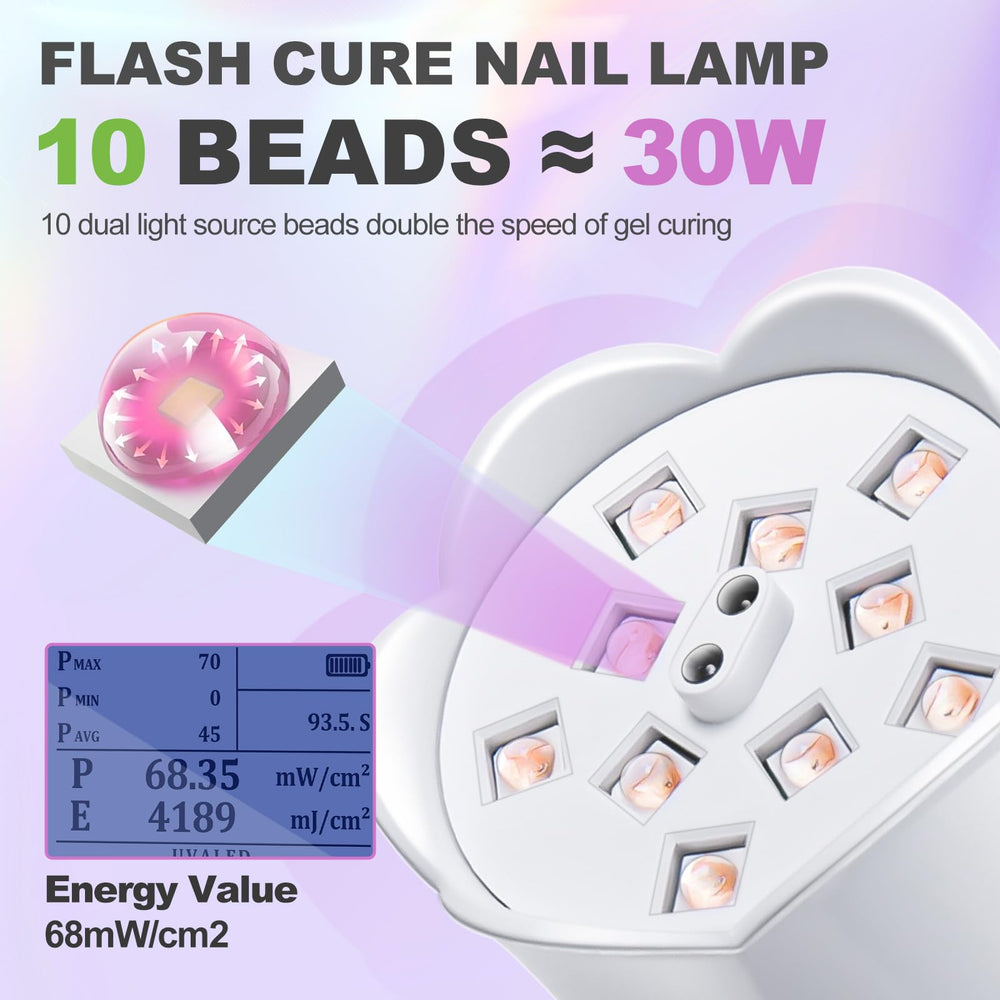 MEKK Gooseneck UV Nail Lamp cordless use with rechargeable battery for travel.