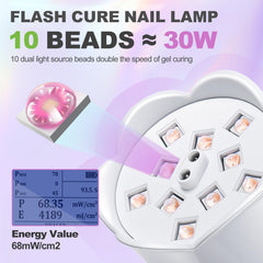 MEKK Gooseneck UV Nail Lamp cordless use with rechargeable battery for travel.