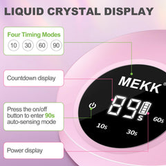 MEKK Gooseneck UV Nail Lamp three timers in pink for flexible curing