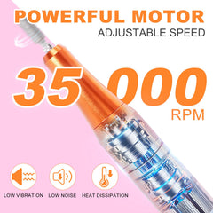 MEKK Nail Drill Kit 12pcs bits aid grinding, carving, and gel polish removal