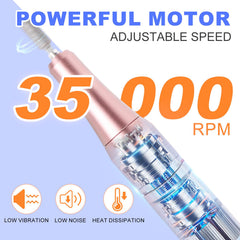 MEKK Nail Drill Kit 12 bits closeup highlights versatile grinding, carving, polishing options