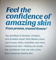 Melaleuca Renew Intensive Skin Therapy Lotion ingredients graphic showcases plant-based glycerin and science-backed care.