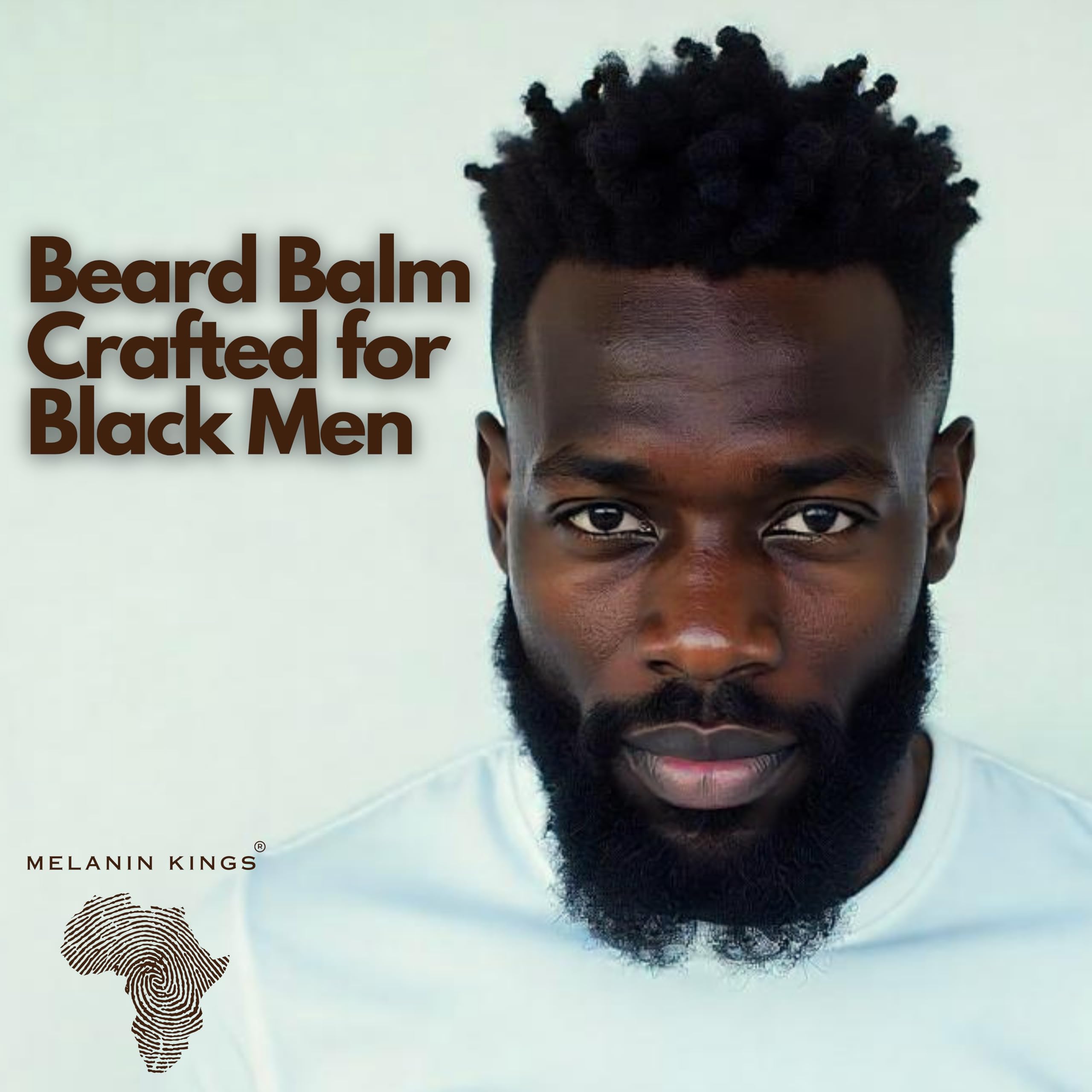 Melanin Kings Beard Balm swatch demonstrates creamy consistency ideal for detangling.