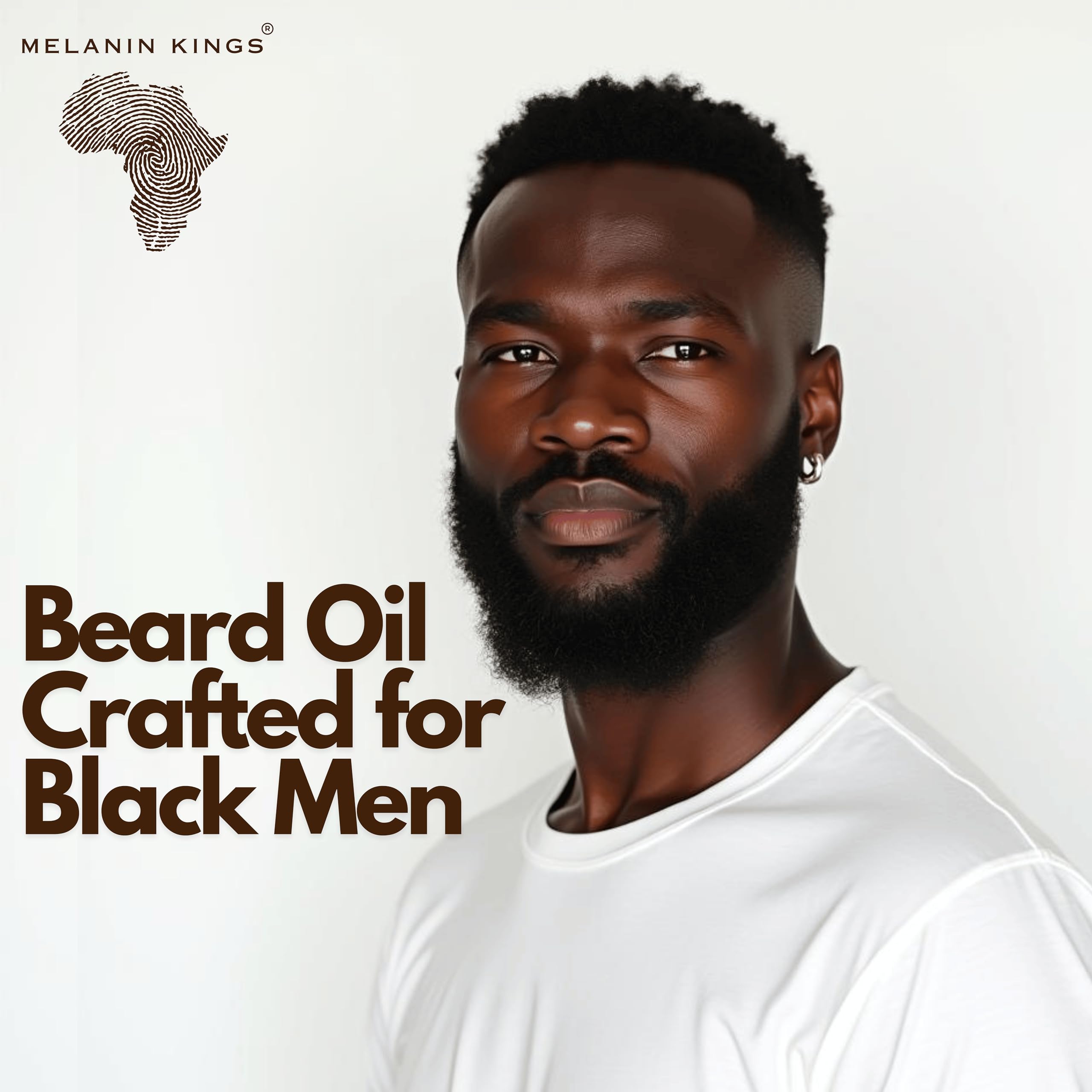 Melanin Kings beard oil closeup ingredients highlight Baobab and Marula for nourishment.