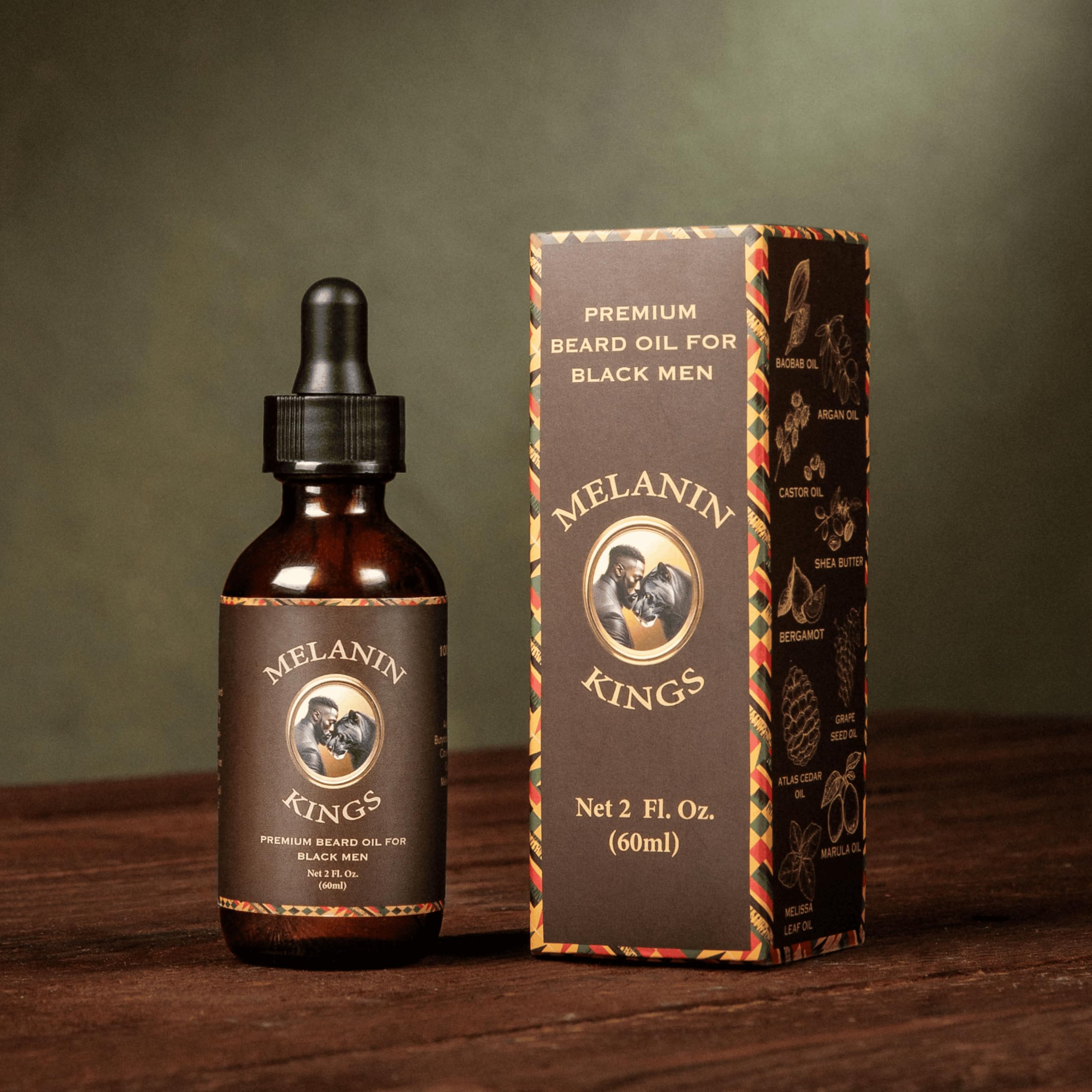 Melanin Kings beard oil nourishes and smooths for a polished beard look.