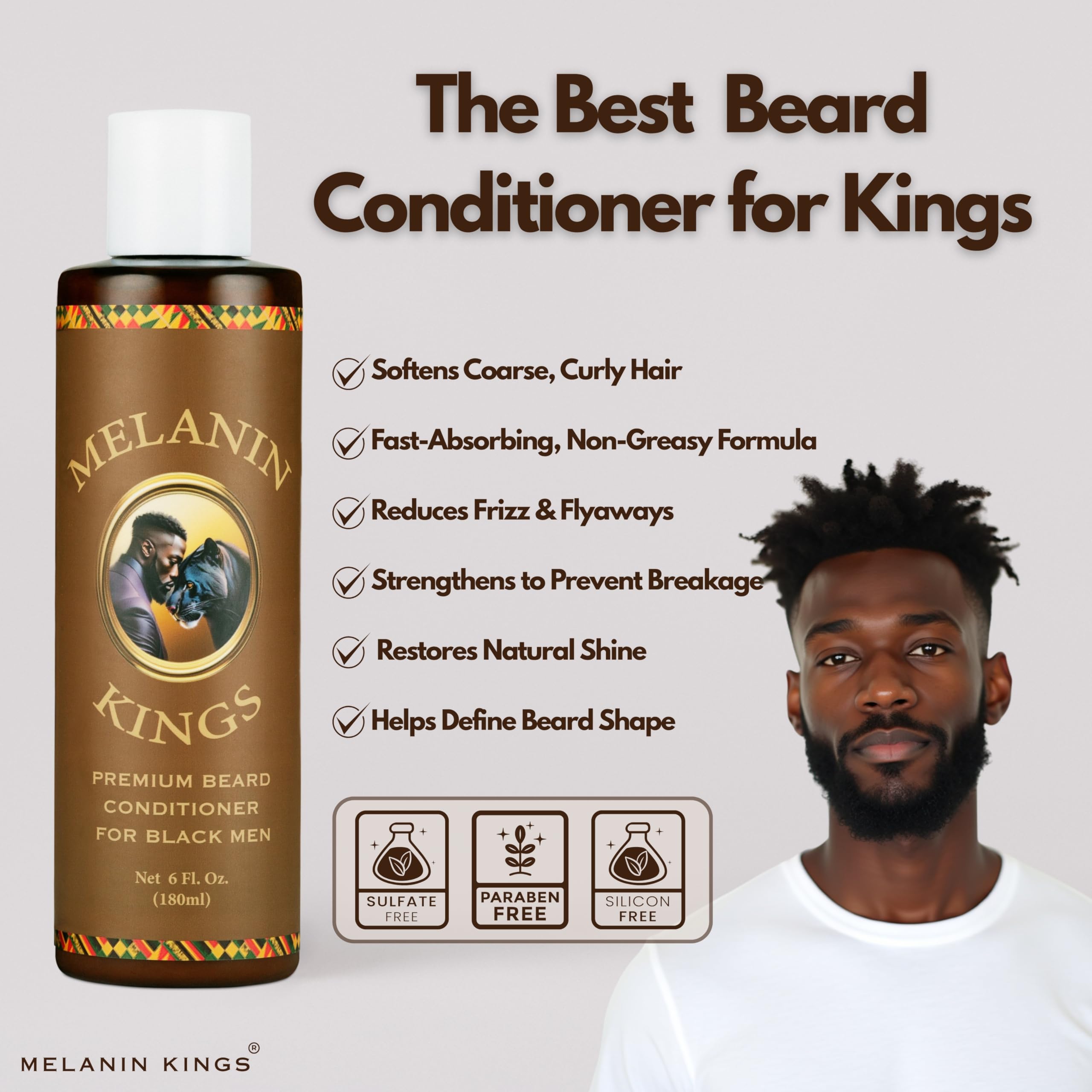 Melanin Kings grooming hands applying conditioner during routine.