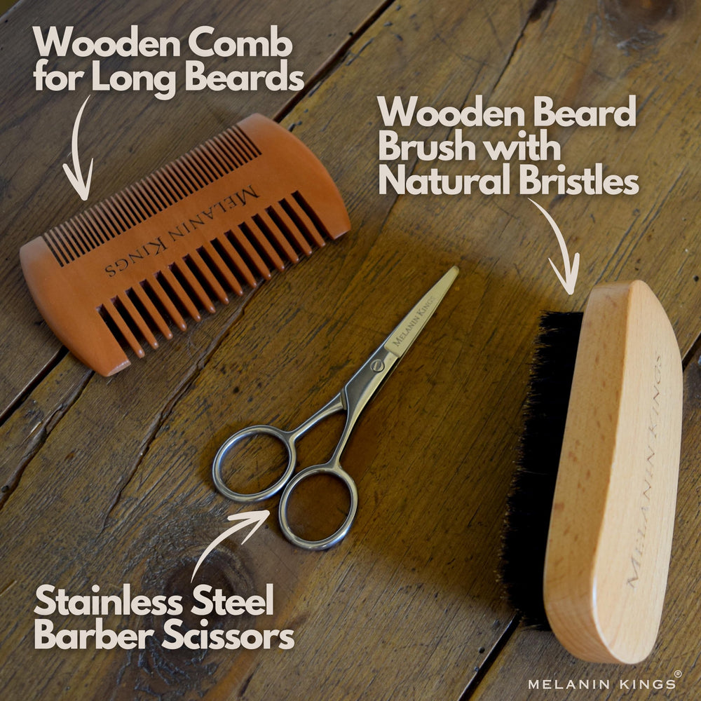 Melanin Kings trimming scissors—precision trimming for clean, neat edges.
