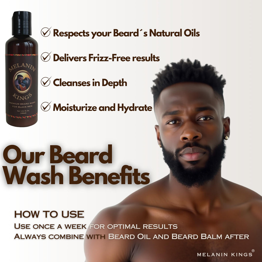 Melanin Kings wooden beard comb—precise shaping and frizz control during styling.