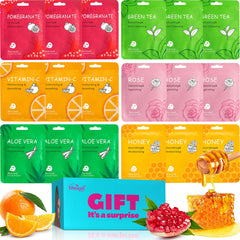 Meleell 18-pack collagen face masks bulk packaging for at-home hydration