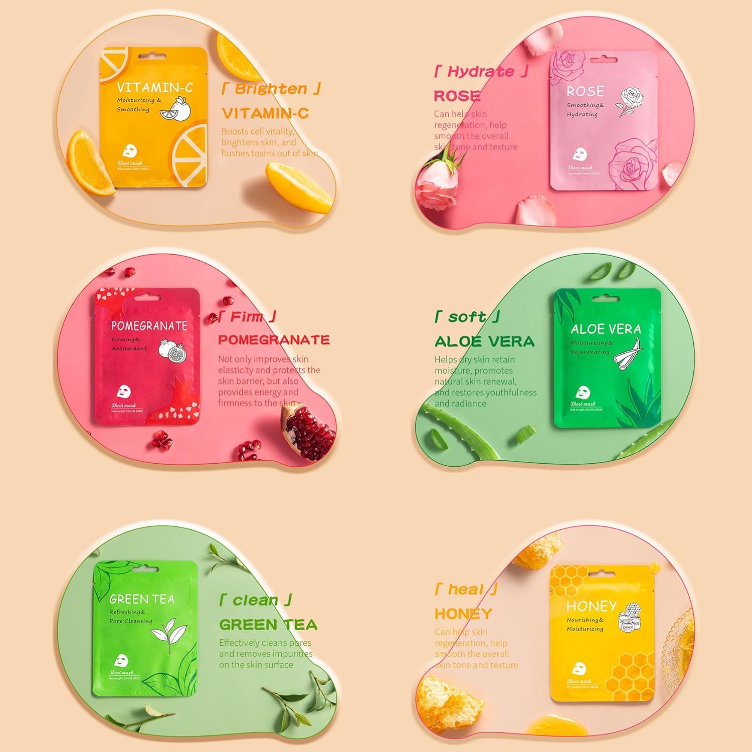 Meleell face mask aloe vera soothing moisture for sensitive skin.