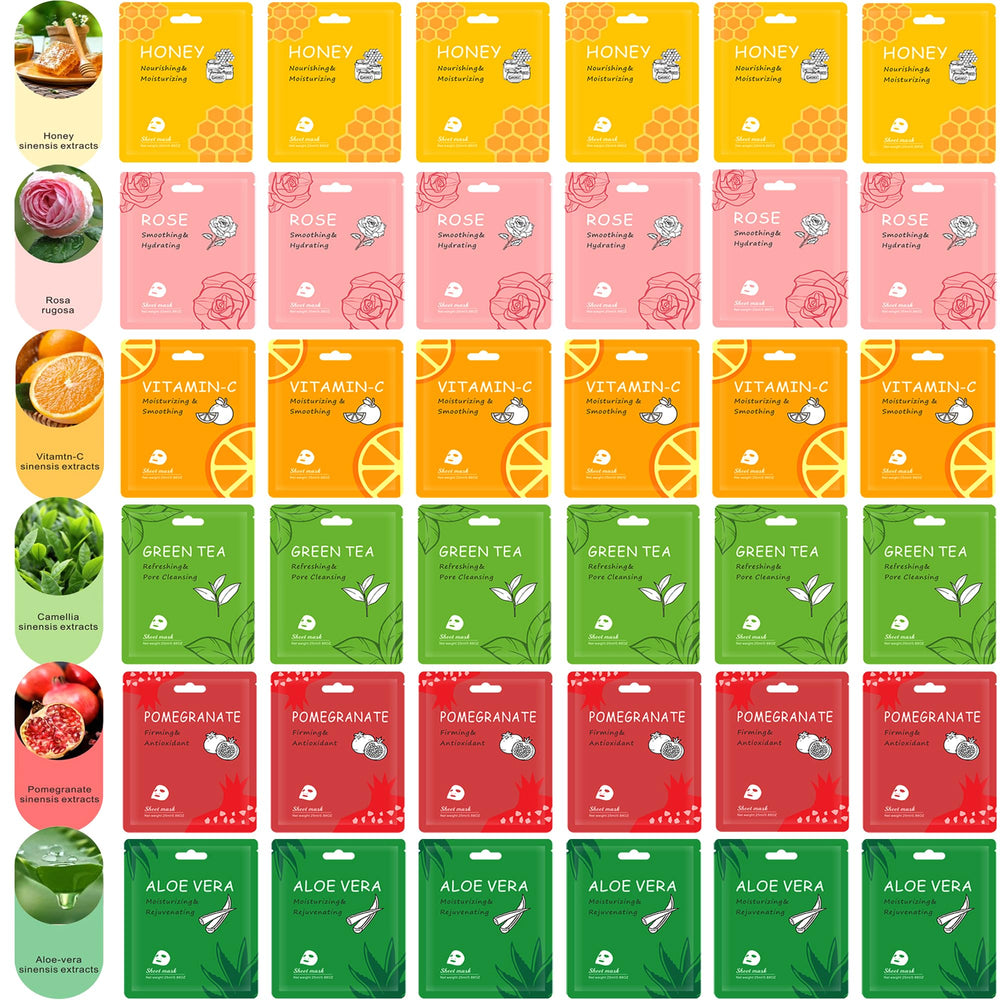 Meleell face mask bulk-pack provides variety for weekly routines.
