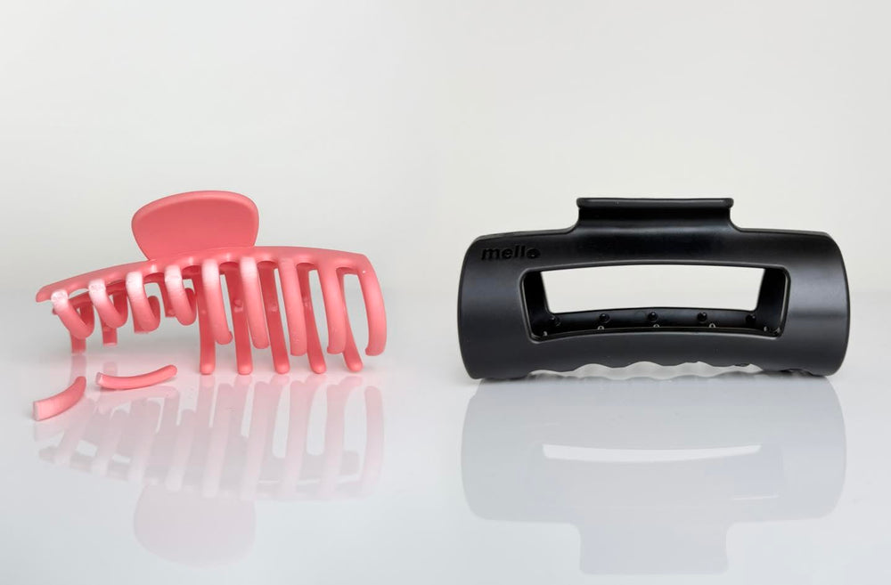 Mello hair clip rust-proof spring image conveys durable, sweat-friendly performance