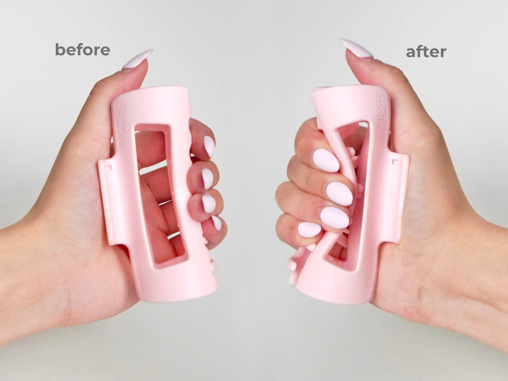 Mello rust-proof spring clip pink ensures silent, durable grip in sweat-prone conditions.