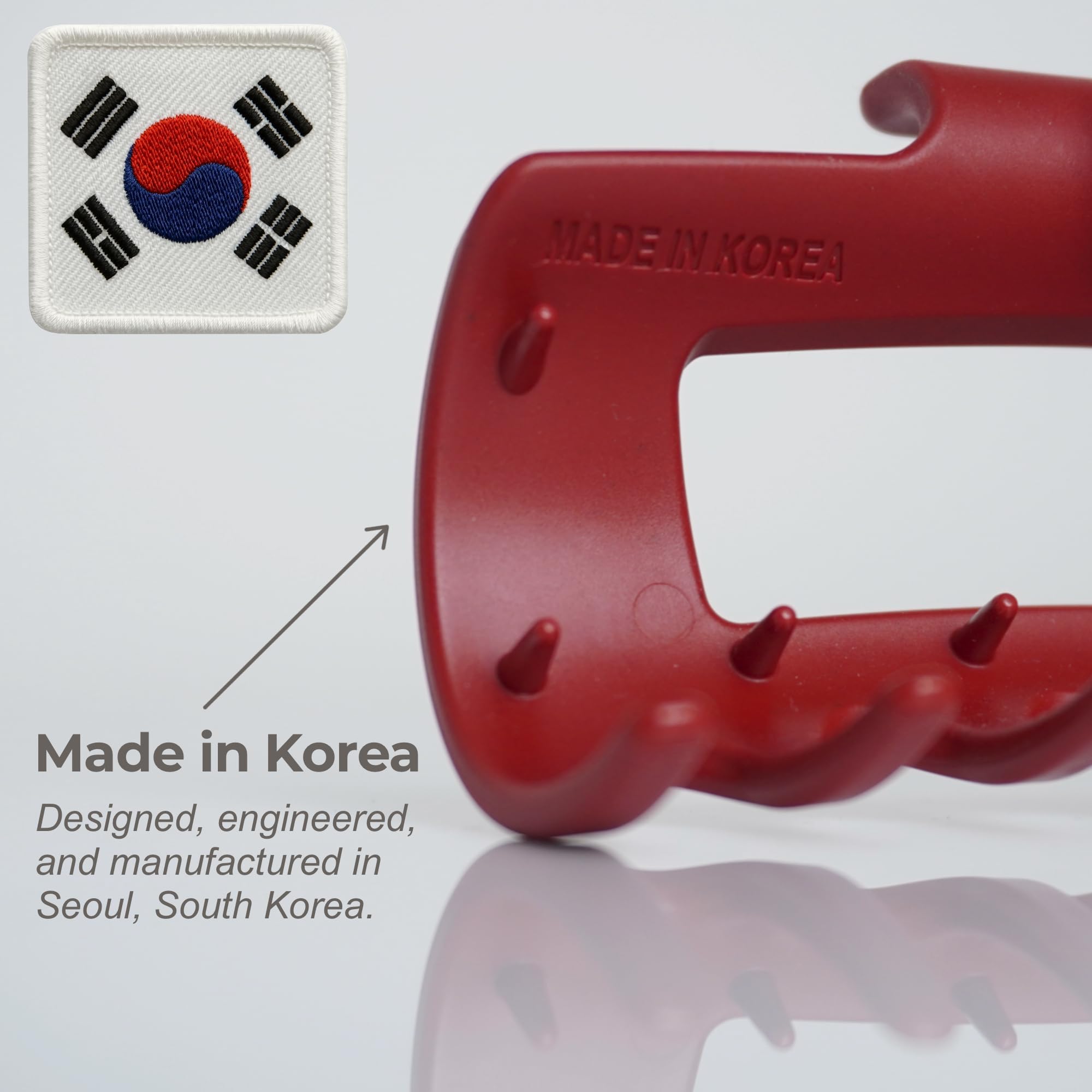 MELLO Squishy Claw Clip red in-hand view for on-the-go styling.