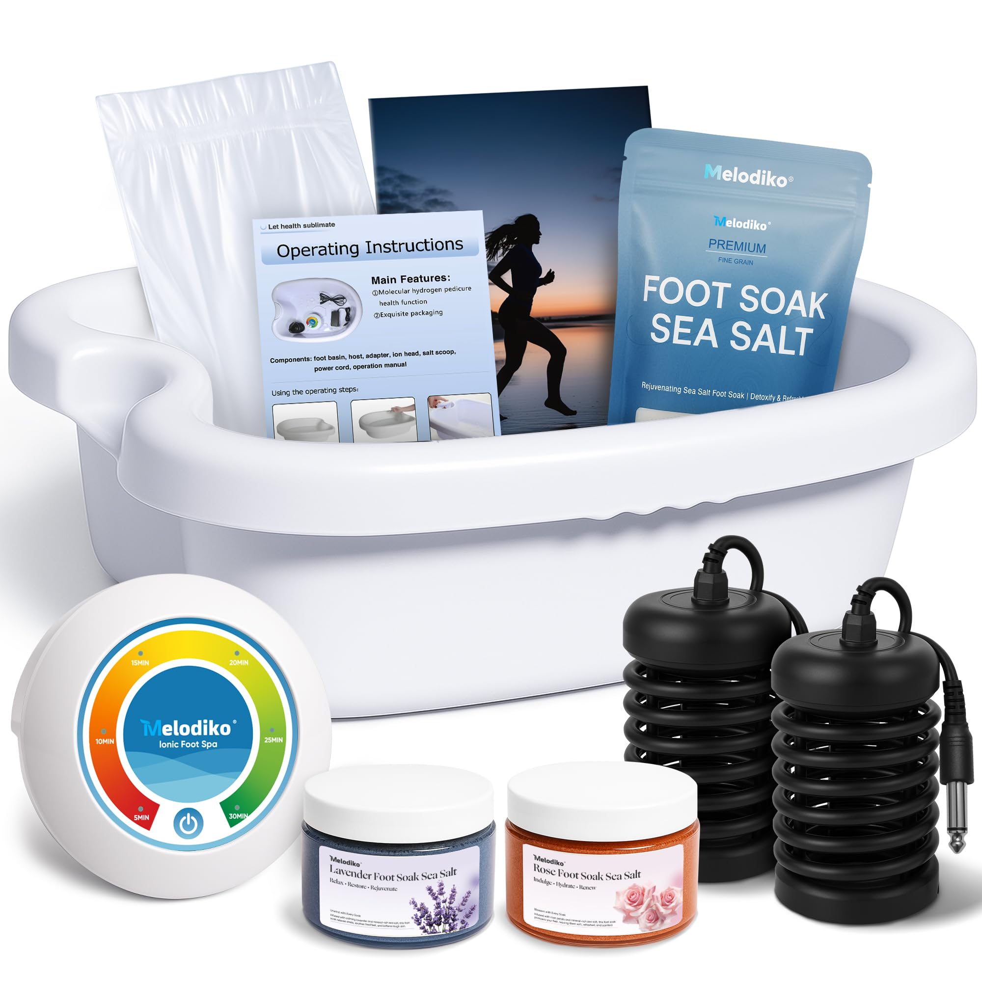 Melodiko Ionic Foot Bath front view, ideal for relaxing at-home spa sessions.