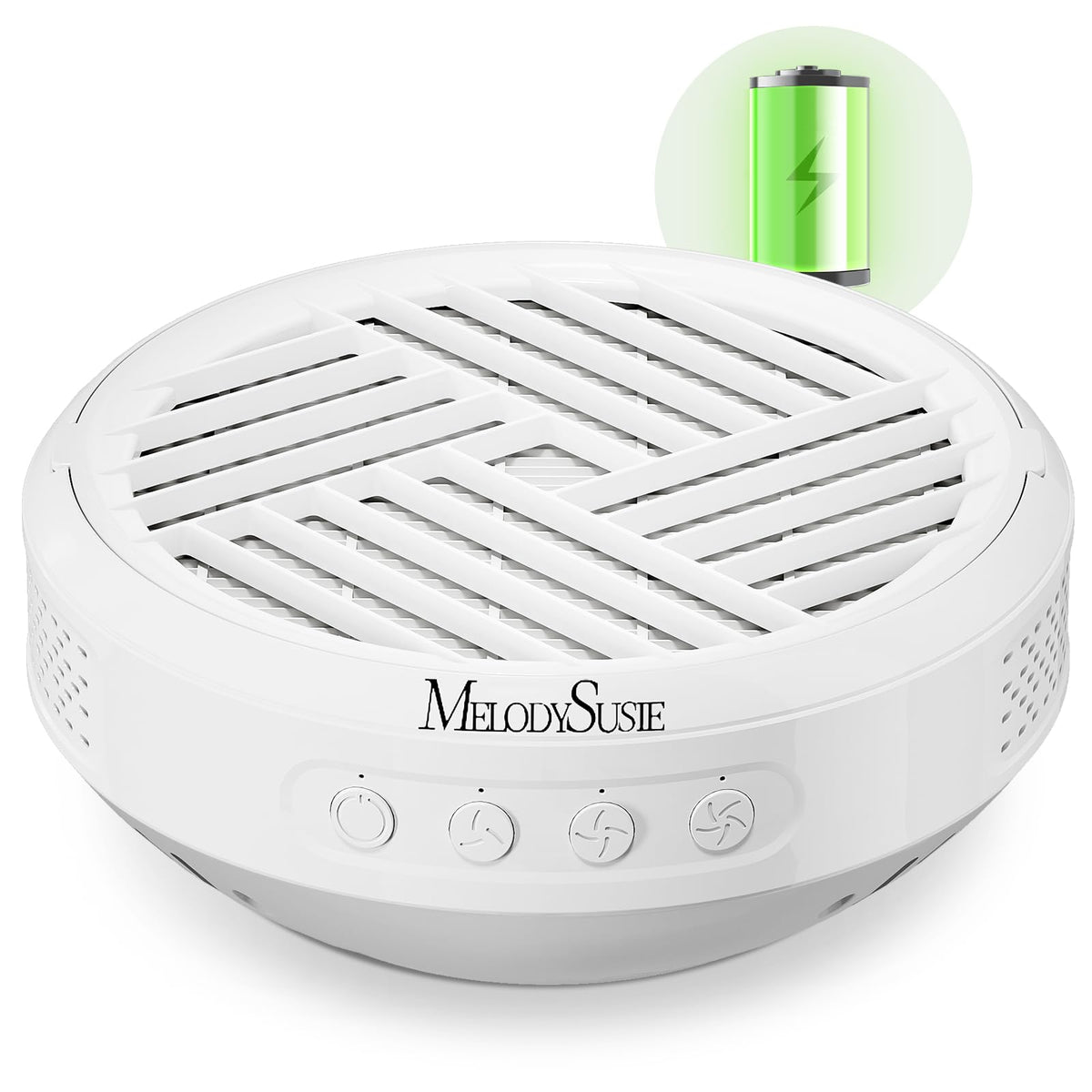 MelodySusie cordless nail dust collector charging dock demonstrates portable cordless setup for on-the-go manicures.