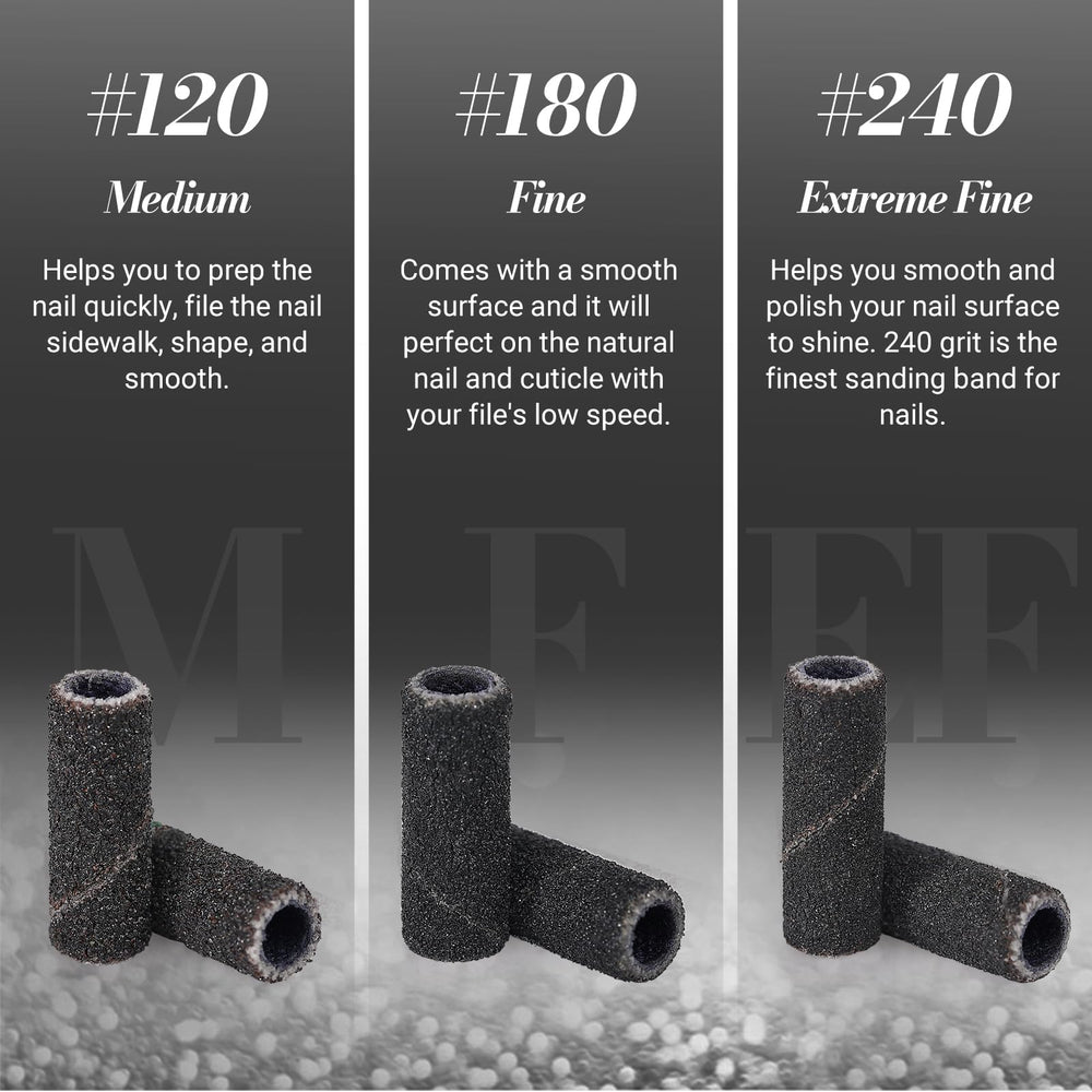 MelodySusie 180-grit band smooths natural nails and cuticles.