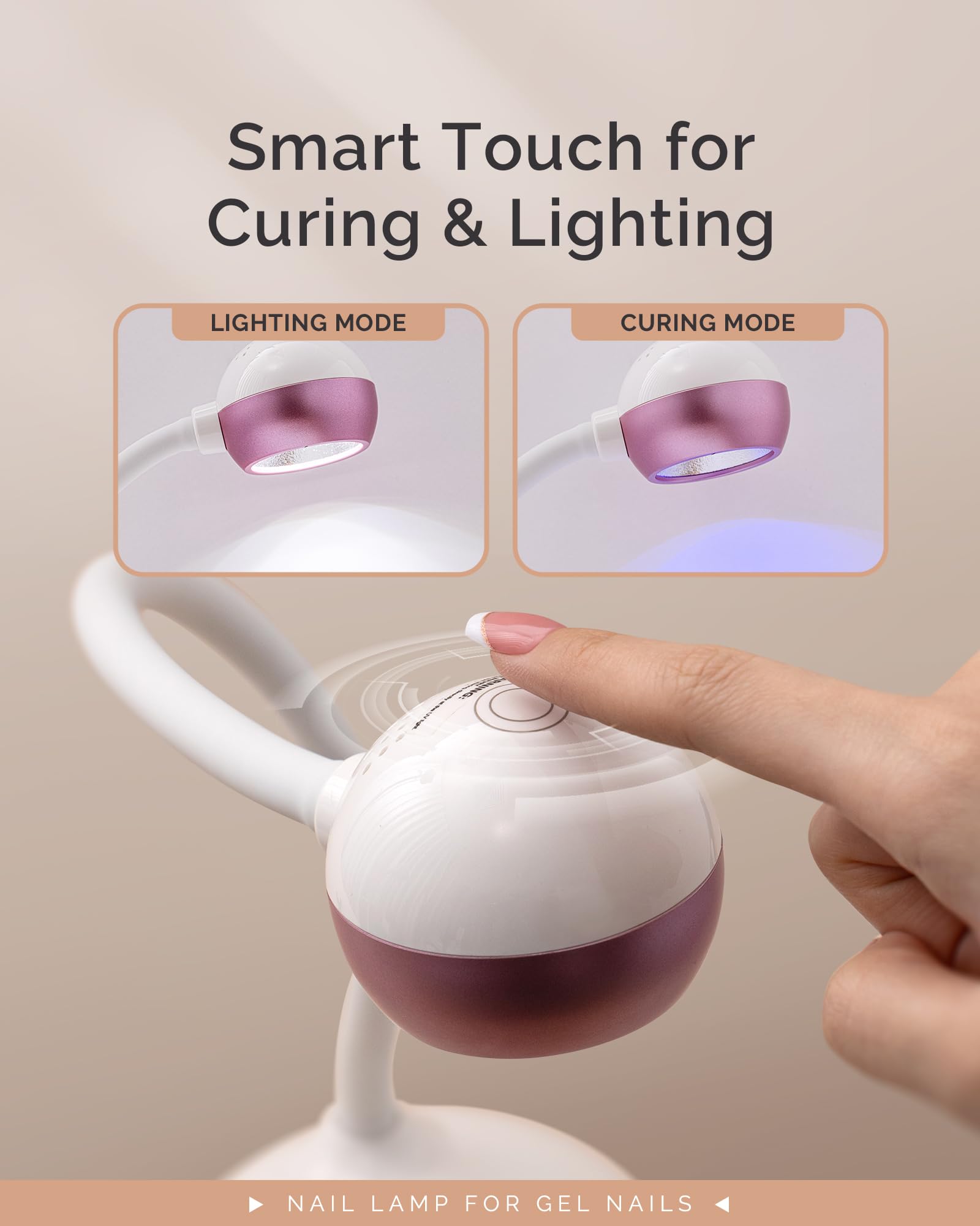 MelodySusie 2-in-1 lamp delivers both light modes for flexible curing.