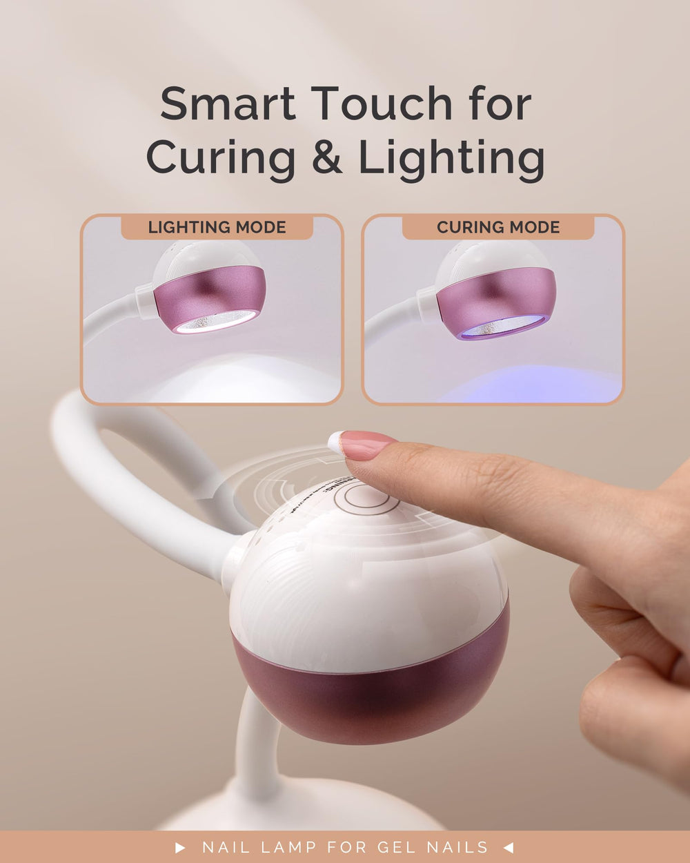 MelodySusie 2-in-1 lamp delivers both light modes for flexible curing.