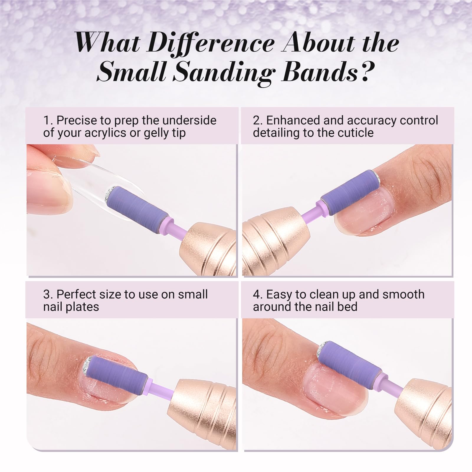 MelodySusie 240-grit sanding band for polishing nail surfaces.