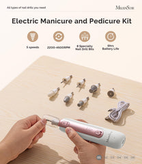 MelodySusie 360° surround LED light provides clear visibility for detailed nail work.