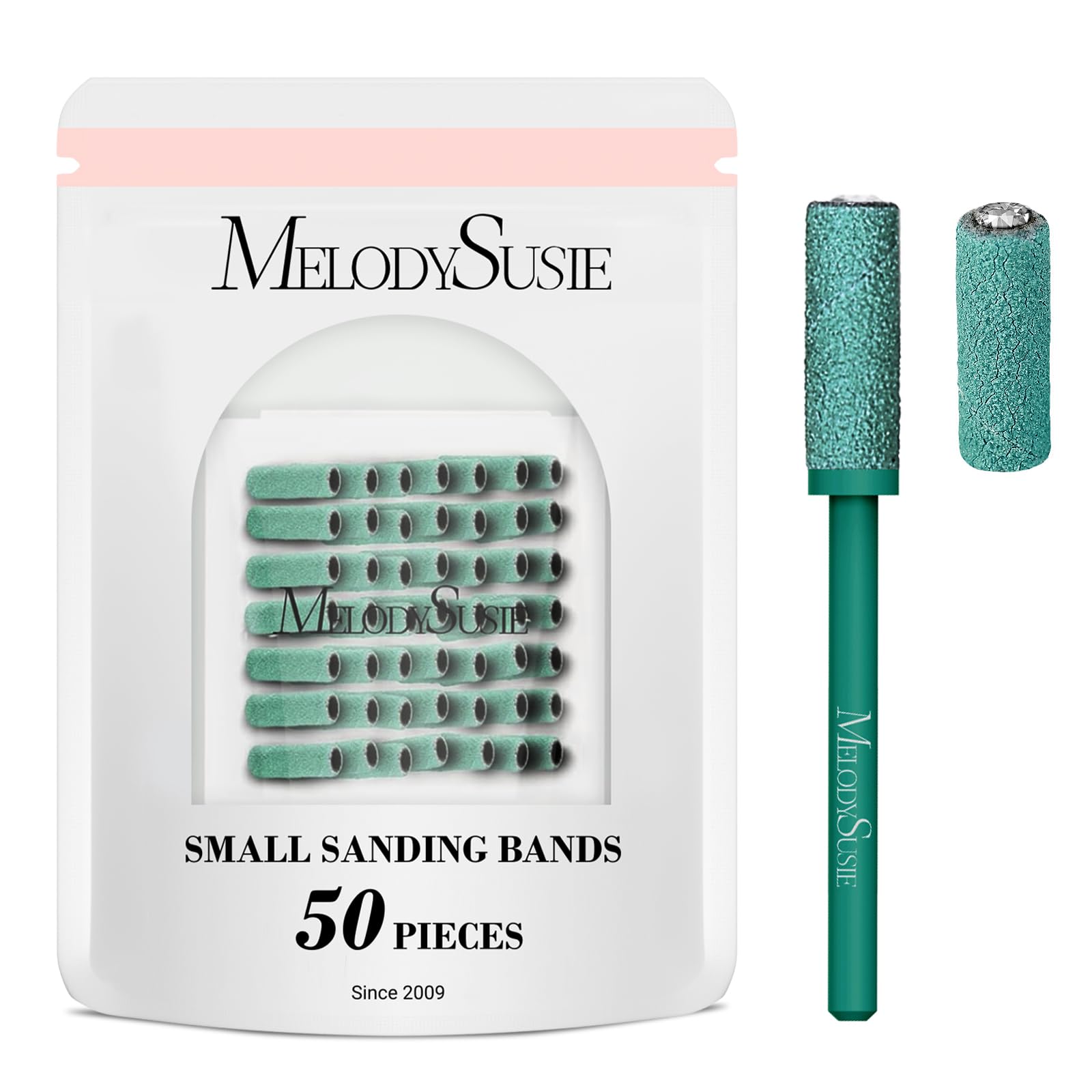 MelodySusie 50pcs nail drill bits dark green set for precise shaping during manicures