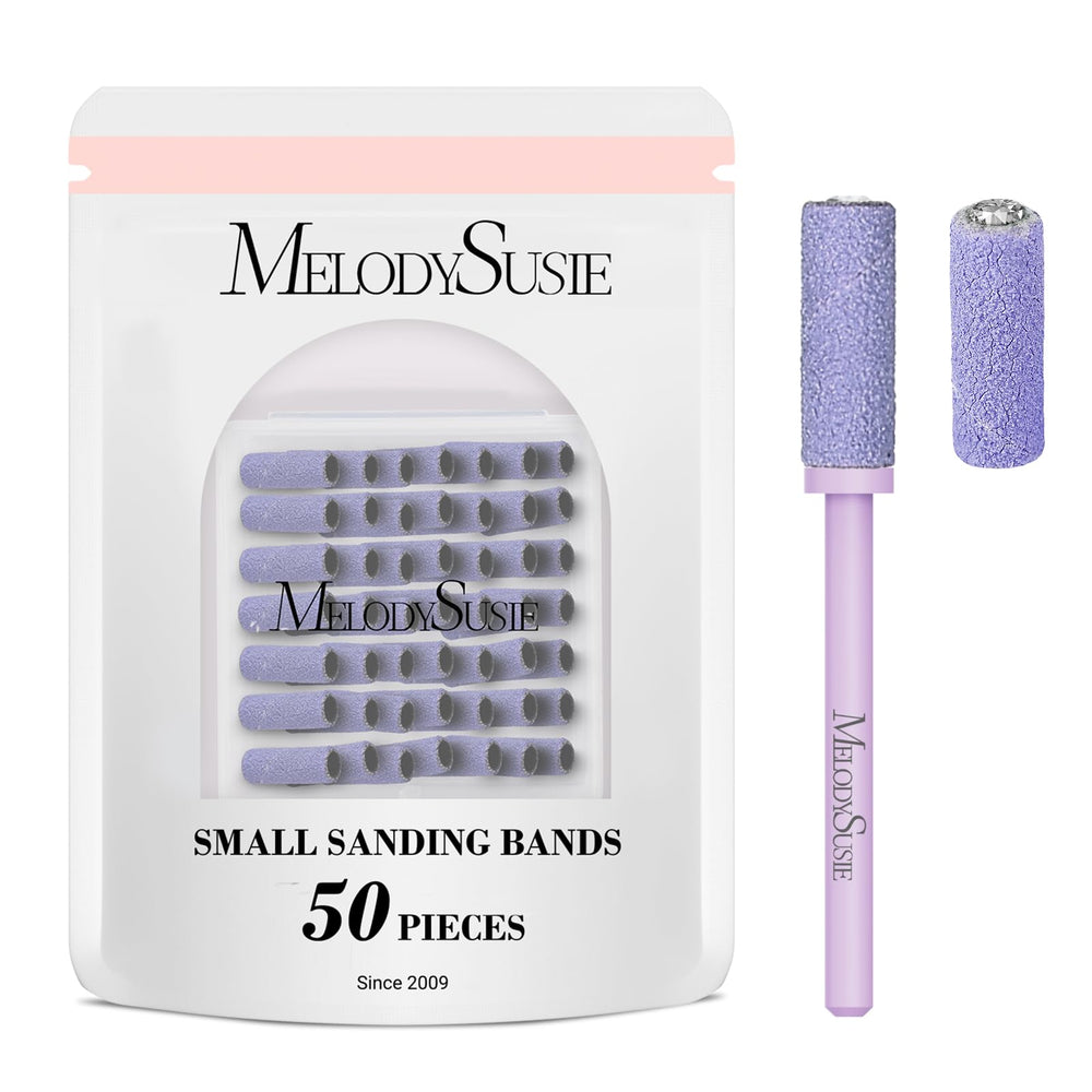 MelodySusie 50pcs sanding bands with 3-1mm mandrel for precise nail shaping.