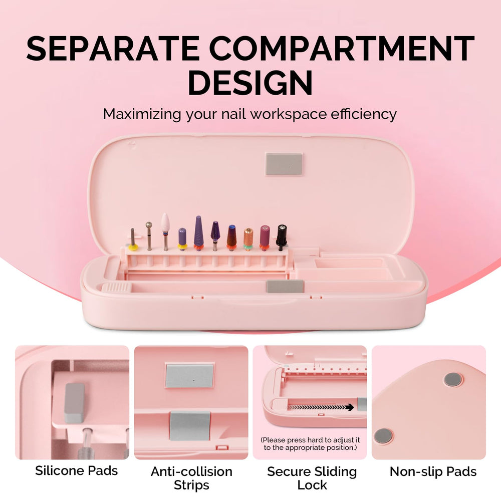 MelodySusie acrylic nail tool storage box dustproof cap protects tools during travel
